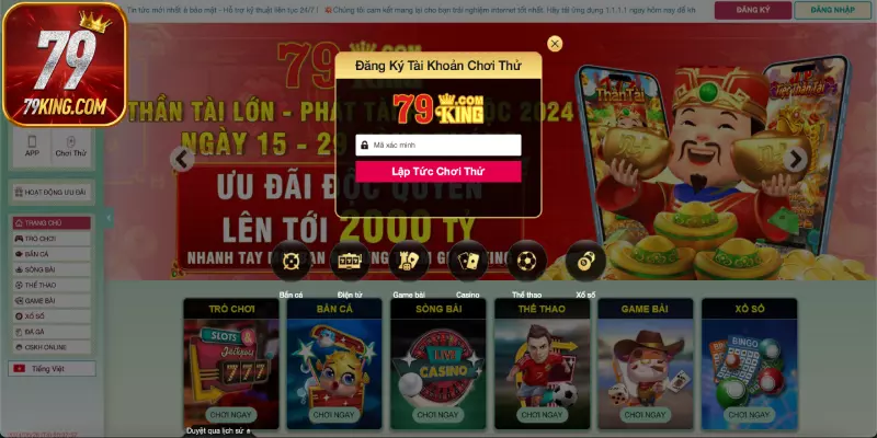 Sảnh live casino 79king có chế độ chơi thử để bạn trải nghiệm