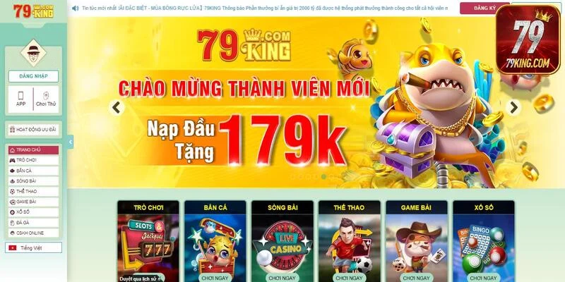 Ứng dụng 79king với thiết kế gọn nhẹ, hiện đại